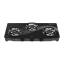 Butterfly Renz 3 Burner 3 Star Glass Top Gas Stove | Fan shield | Leak Proof European Valve  - Image 1